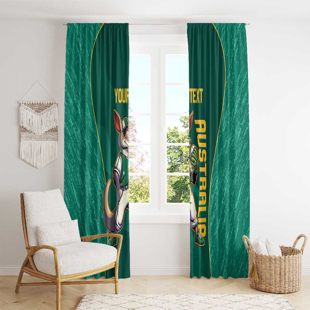 Custom Baseball Australia Window Curtain Go Champions - Aussie Kangaroo Mascot