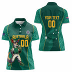Custom Baseball Australia Women Polo Shirt Go Champions - Aussie Kangaroo Mascot