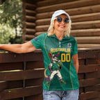 Custom Baseball Australia Women Polo Shirt Go Champions - Aussie Kangaroo Mascot
