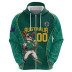 Custom Baseball Australia Zip Hoodie Go Champions - Aussie Kangaroo Mascot