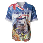 Wombat Australia Day Baseball Jersey Happy 26 January - Banksia Watercolor