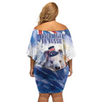 Wombat Australia Day Off Shoulder Short Dress Happy 26 January - Banksia Watercolor