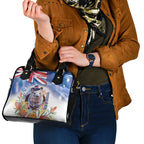 Wombat Australia Day Shoulder Handbag Happy 26 January - Banksia Watercolor
