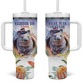 Wombat Australia Day Tumbler With Handle Happy 26 January - Banksia Watercolor