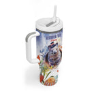 Wombat Australia Day Tumbler With Handle Happy 26 January - Banksia Watercolor