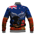 New Zealand ANZAC Day Baseball Jacket 25 April Last Post Camouflage With Poppies