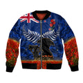 New Zealand ANZAC Day Bomber Jacket 25 April Last Post Camouflage With Poppies