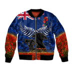 New Zealand ANZAC Day Bomber Jacket 25 April Last Post Camouflage With Poppies