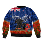 New Zealand ANZAC Day Bomber Jacket 25 April Last Post Camouflage With Poppies