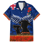 New Zealand ANZAC Day Hawaiian Shirt 25 April Last Post Camouflage With Poppies