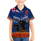 New Zealand ANZAC Day Hawaiian Shirt 25 April Last Post Camouflage With Poppies