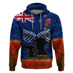New Zealand ANZAC Day Hoodie 25 April Last Post Camouflage With Poppies