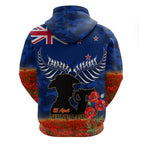 New Zealand ANZAC Day Hoodie 25 April Last Post Camouflage With Poppies