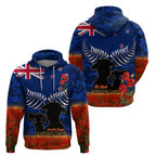 New Zealand ANZAC Day Hoodie 25 April Last Post Camouflage With Poppies