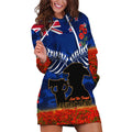 New Zealand ANZAC Day Hoodie Dress 25 April Last Post Camouflage With Poppies