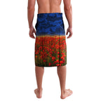 New Zealand ANZAC Day Lavalava 25 April Last Post Camouflage With Poppies