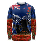 New Zealand ANZAC Day Long Sleeve Shirt 25 April Last Post Camouflage With Poppies