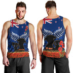 New Zealand ANZAC Day Men Tank Top 25 April Last Post Camouflage With Poppies