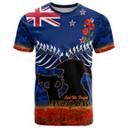 New Zealand ANZAC Day T Shirt 25 April Last Post Camouflage With Poppies
