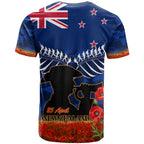 New Zealand ANZAC Day T Shirt 25 April Last Post Camouflage With Poppies