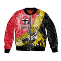 Personalised Richmond And St Kilda Football Bomber Jacket Tigers Saints Together Aboriginal Art
