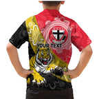 Personalised Richmond And St Kilda Football Family Matching Mermaid Dress and Hawaiian Shirt Tigers Saints Together Aboriginal Art
