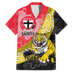 Personalised Richmond And St Kilda Football Family Matching Mermaid Dress and Hawaiian Shirt Tigers Saints Together Aboriginal Art