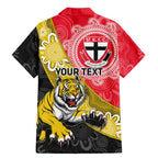 Personalised Richmond And St Kilda Football Family Matching Mermaid Dress and Hawaiian Shirt Tigers Saints Together Aboriginal Art