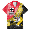Personalised Richmond And St Kilda Football Family Matching Tank Maxi Dress and Hawaiian Shirt Tigers Saints Together Aboriginal Art