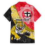Personalised Richmond And St Kilda Football Hawaiian Shirt Tigers Saints Together Aboriginal Art