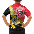 Personalised Richmond And St Kilda Football Hawaiian Shirt Tigers Saints Together Aboriginal Art