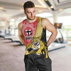 Personalised Richmond And St Kilda Football Men Tank Top Tigers Saints Together Aboriginal Art