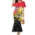 Personalised Richmond And St Kilda Football Mermaid Dress Tigers Saints Together Aboriginal Art