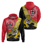 Personalised Richmond And St Kilda Football Zip Hoodie Tigers Saints Together Aboriginal Art