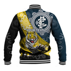 Personalised Richmond And Carlton Football Baseball Jacket Tigers BluesTogether Aboriginal Art