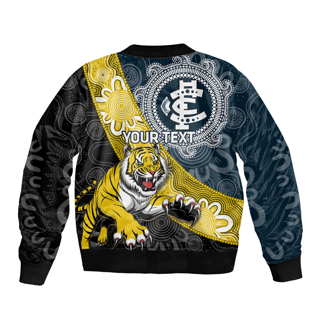 Personalised Richmond And Carlton Football Bomber Jacket Tigers BluesTogether Aboriginal Art