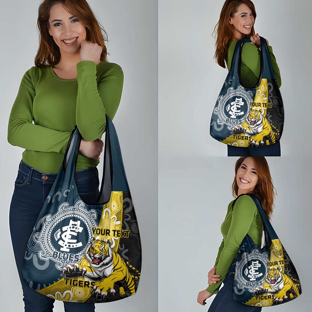 Personalised Richmond And Carlton Football Grocery Bag Tigers BluesTogether Aboriginal Art