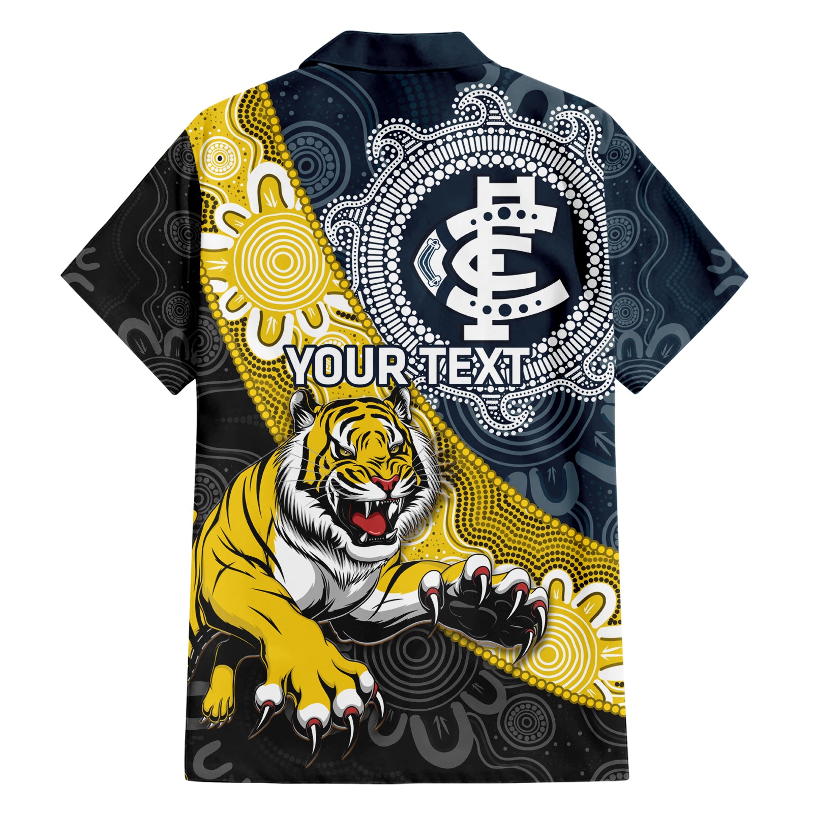 Personalised Richmond And Carlton Football Hawaiian Shirt Tigers BluesTogether Aboriginal Art