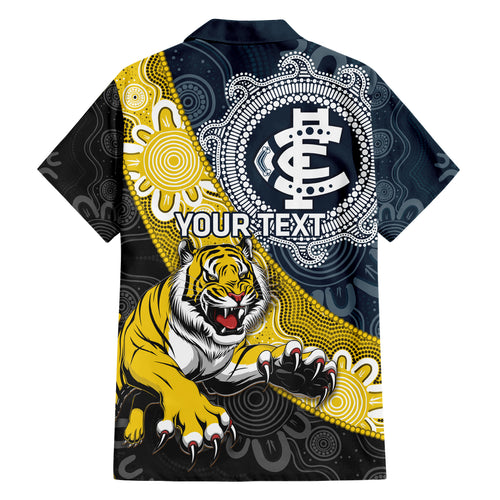 Personalised Richmond And Carlton Football Hawaiian Shirt Tigers BluesTogether Aboriginal Art