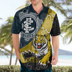 Personalised Richmond And Carlton Football Hawaiian Shirt Tigers BluesTogether Aboriginal Art