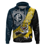 Personalised Richmond And Carlton Football Hoodie Tigers BluesTogether Aboriginal Art