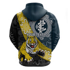 Personalised Richmond And Carlton Football Hoodie Tigers BluesTogether Aboriginal Art