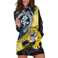 Personalised Richmond And Carlton Football Hoodie Dress Tigers BluesTogether Aboriginal Art
