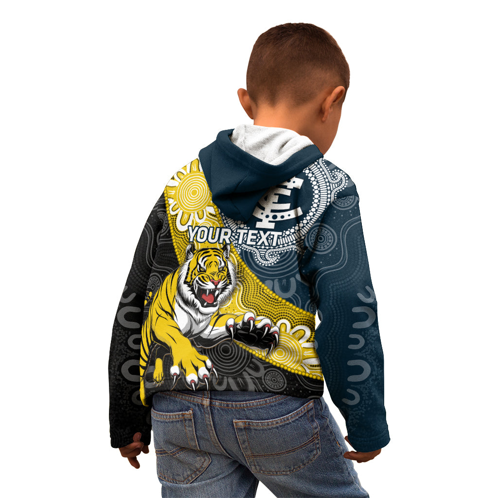 Personalised Richmond And Carlton Football Kid Hoodie Tigers BluesTogether Aboriginal Art