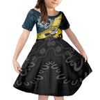 Personalised Richmond And Carlton Football Kid Short Sleeve Dress Tigers BluesTogether Aboriginal Art