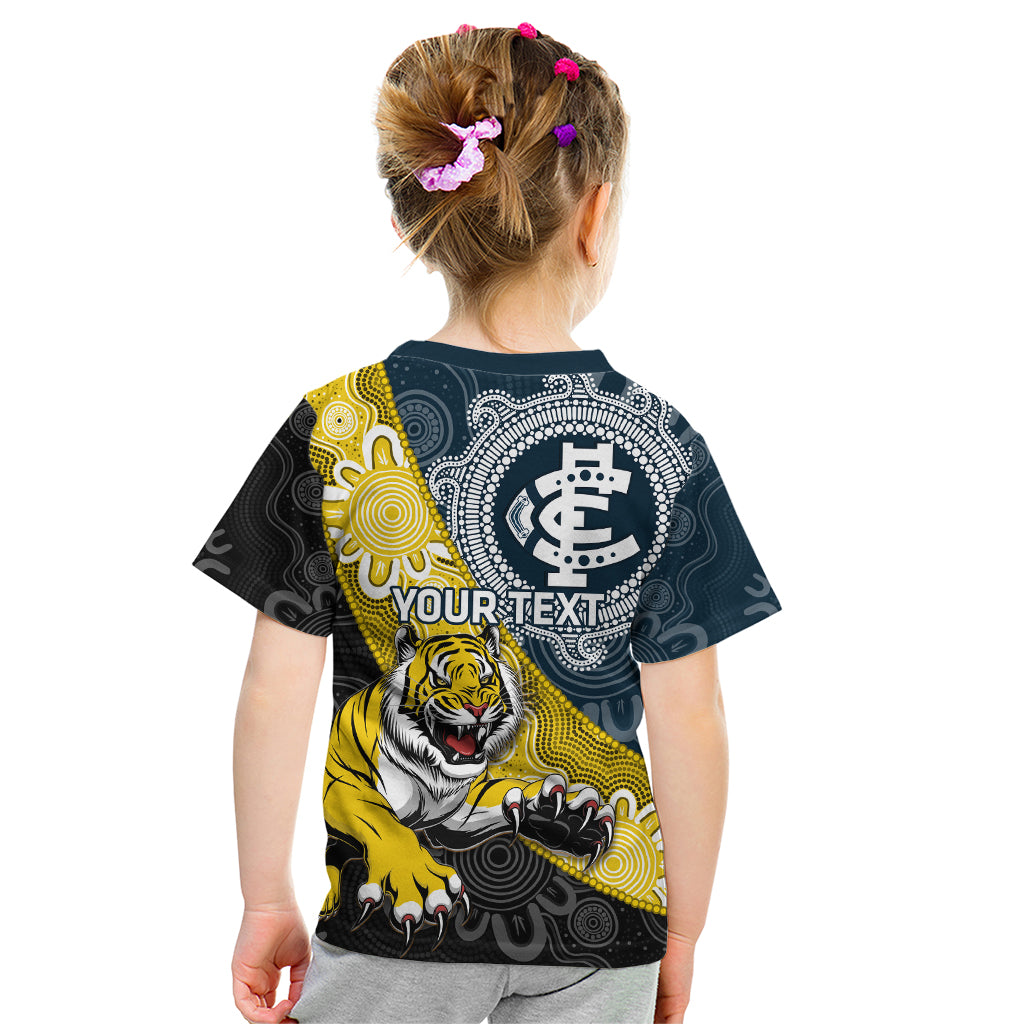 Personalised Richmond And Carlton Football Kid T Shirt Tigers BluesTogether Aboriginal Art