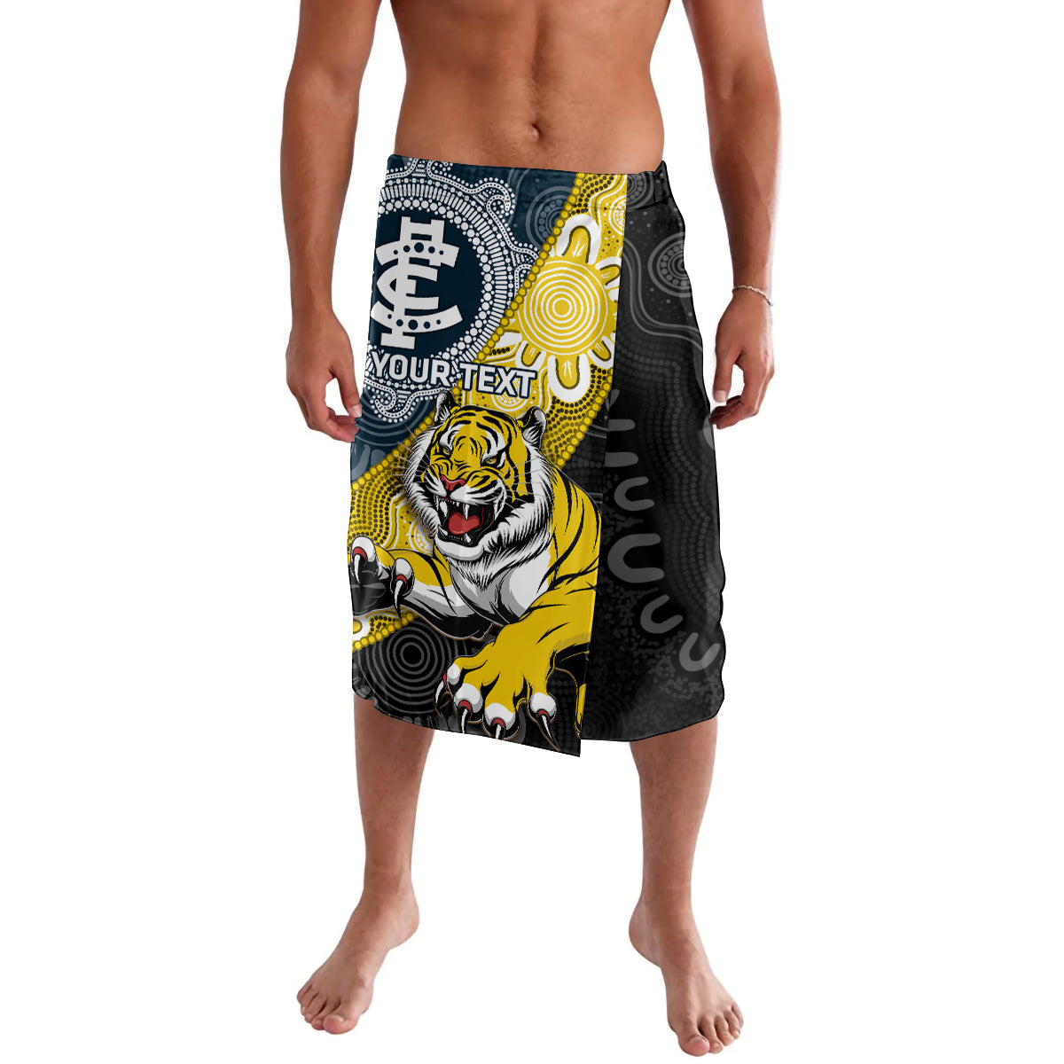 Personalised Richmond And Carlton Football Lavalava Tigers BluesTogether Aboriginal Art