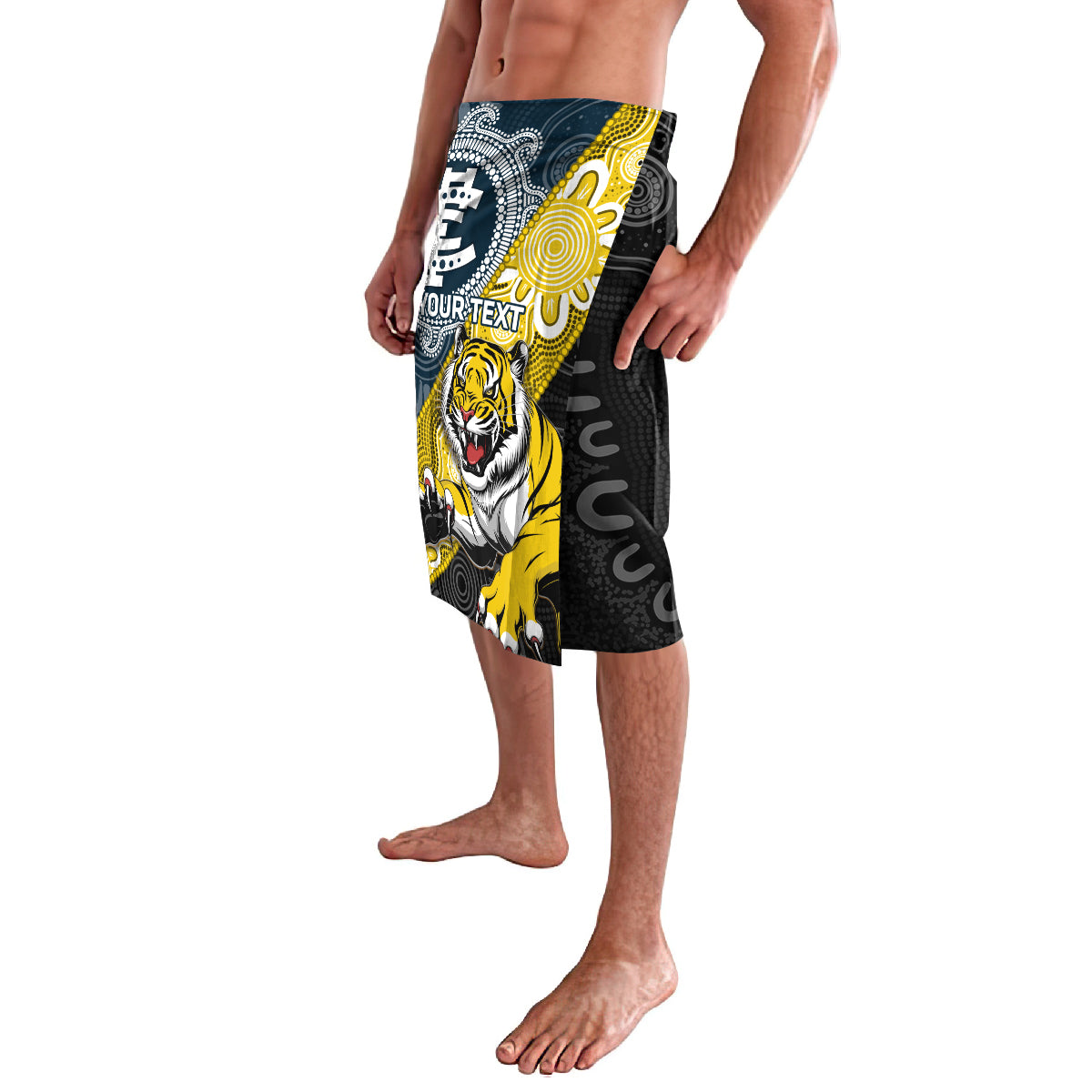 Personalised Richmond And Carlton Football Lavalava Tigers BluesTogether Aboriginal Art