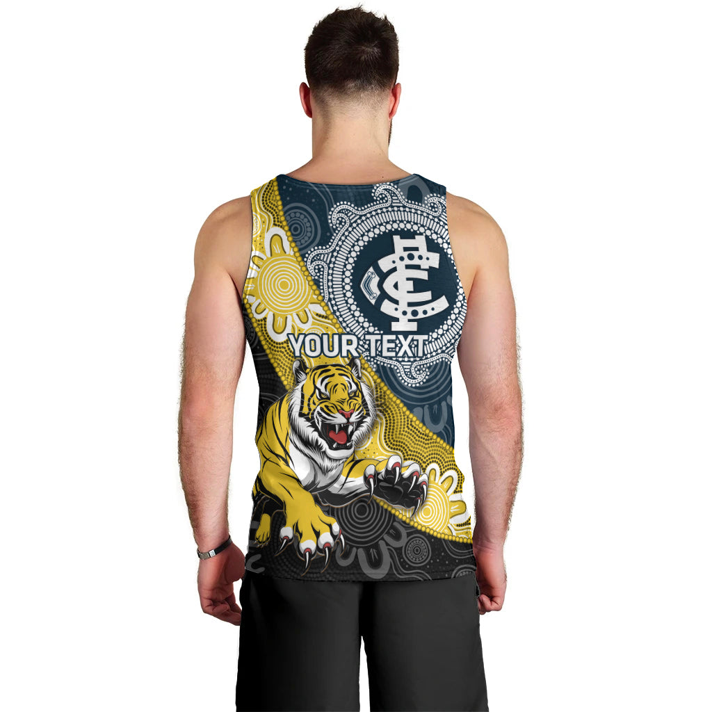 Personalised Richmond And Carlton Football Men Tank Top Tigers BluesTogether Aboriginal Art