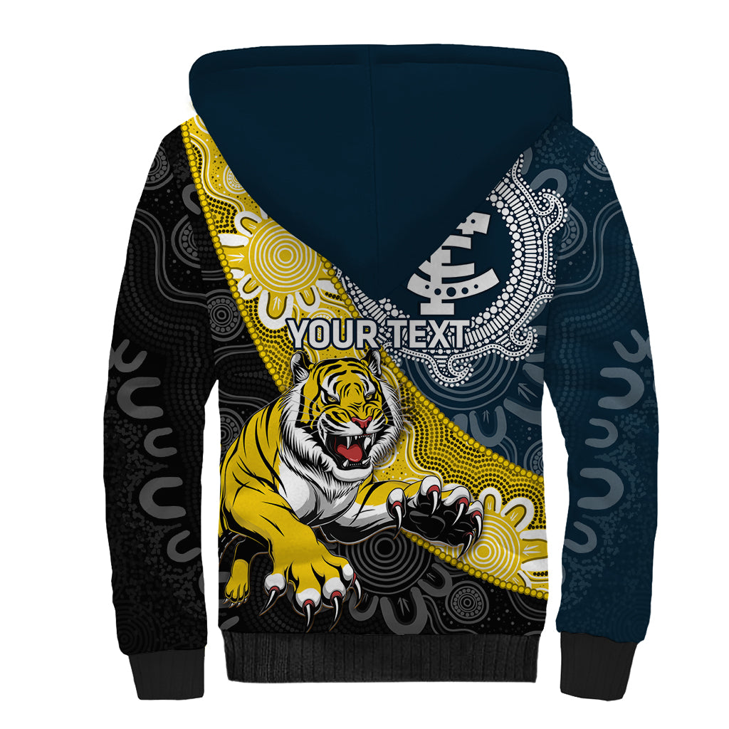 Personalised Richmond And Carlton Football Sherpa Hoodie Tigers BluesTogether Aboriginal Art